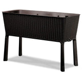 Dark Brown Wicker Raised Garden Bed Planter w/ Water Indicator for Home Organization