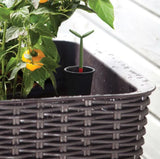 Dark Brown Wicker Raised Garden Bed Planter w/ Water Indicator for Home Organization image 3