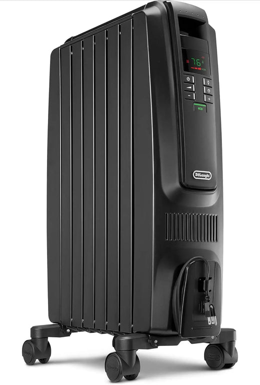 De'longhi Oil Filled Radiator Space Heater, Quiet 1500W, Adjustable Thermostat, 3 Heat Settings, Timer, Energy Saving, Safety Features,...