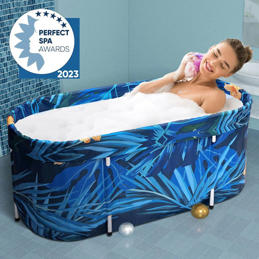 De-stress 2023 Large Portable Folding Soaking Bathtub for Adults for Home Organization