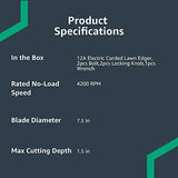 Denali 12 Amp 7.5" Double Edge Bladed Electric Corded Lawn Edger for Outdoor Spaces image 3