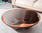 Design A Modern Coffee Table - Natural Walnut Veneer, Tempered Glass Tabletop, Layered Wave Shape, Rustic Wood, Modern Living Room Table,... image 3