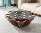 Design A Modern Coffee Table - Natural Walnut Veneer, Tempered Glass Tabletop, Layered Wave Shape, Rustic Wood, Modern Living Room Table,... image 4