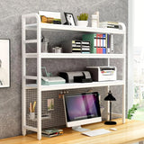 Desktop Bookshelf Adjustable Desk Bookshelf Organizer Rack - Countertop Hutch Bookshelf, 3-Tier Bookshelf Desk Shelf, All Metal Desktop... image 3