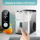 Desktop Ice Machine, Pebble-style Ice Machine with 35 Pounds/24-hour Soft Ice Function, Automatic Cleaning Sonic Ice Machine with Ice Scoop... image 4