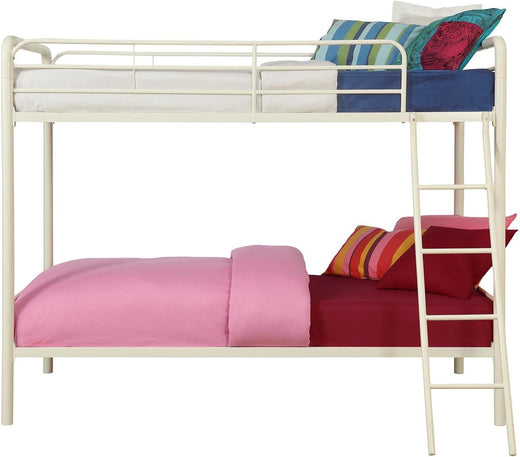 Dhp Dusty Twin Over Full Metal Bunk Bed, Off White for Home Organization