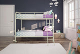 Dhp Dusty Twin Over Full Metal Bunk Bed, Off White for Home Organization image 3