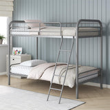 Dhp Dusty Twin Over Full Metal Bunk Bed, Off White for Home Organization image 2
