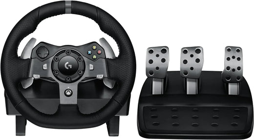 Drive Force Racing Car Steering Wheel and Pedals, Real Force Feedback Function, Stainless Steel Shift Paddles, Leather Steering Wheel Cover...