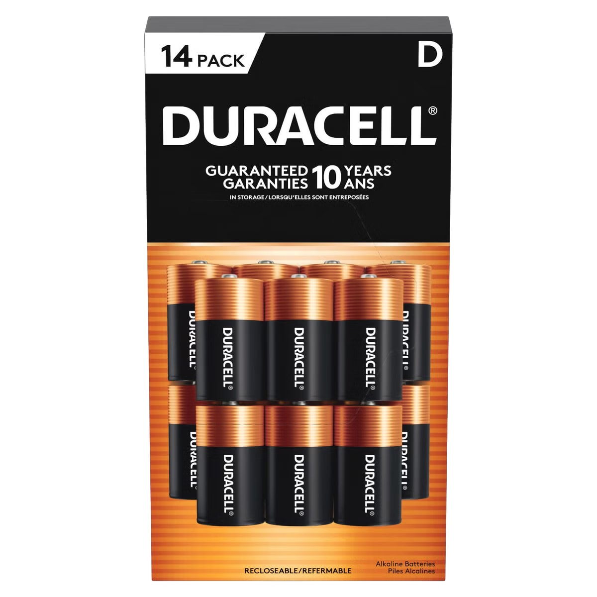 Duracell D Alkaline Batteries, 14-count