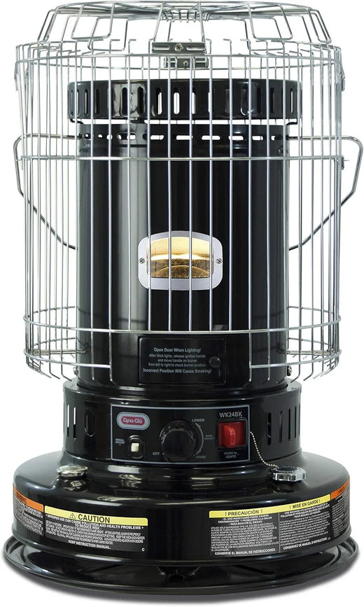 Dyna-glo Wk24bk 23,000 BTU Indoor Kerosene Heater, No Electricity Needed, Black