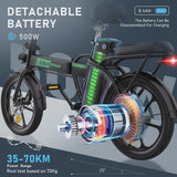 Electric Bike,500w/10.4ah/36v Removable Battery E Bike, Electric Foldable Pedal Assist E-bicycle,19.9mph Bicycle for Teenager and Adults... image 5