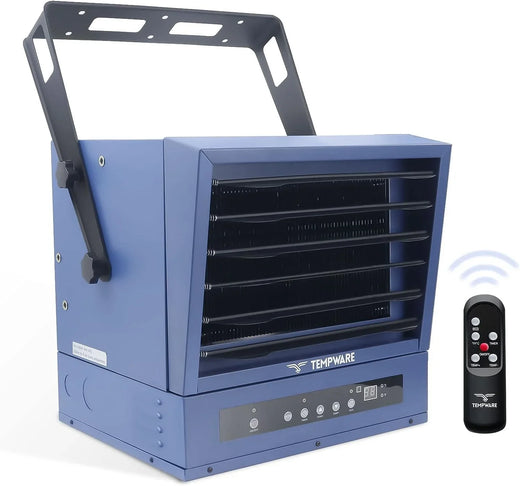 Electric Vehicle Garage Heater, 7500-watt Digital Display Fan-driven Ceiling-mounted Work Area Heater, Featuring Full-function Remote...