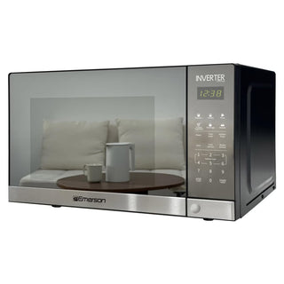 Emerson 1.5 cu. ft., 1100W, Inverter, Touch Control, Stainless Steel, Mirror Finish Countertop Microwave