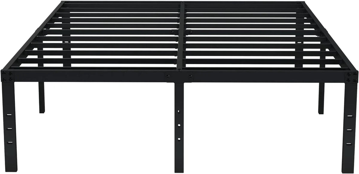 Emoda Queen Bed Frame No Box Spring Needed 18 Inch Heavy Duty Metal Tall Platform Bed Frame for Home Organization