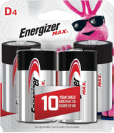 Energizer Max 4-pk D Alkaline Batteries, Long Lasting, All Purpose image 2