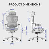 Ergo3d Ergonomic Office Chair High Back Mesh Desk Chair with 3D Adjustable Armrests, Wheels, for Home and Office (black) image 2