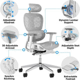 Ergo3d Ergonomic Office Chair High Back Mesh Desk Chair with 3D Adjustable Armrests, Wheels, for Home and Office (black) image 3