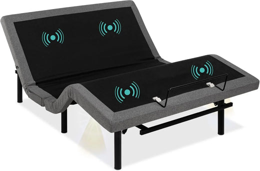 Ergonomic Twin XL Size Adjustable Bed Frame, Electric Base with wireless Remote Control, Nightlight, Massager, 2 USB Ports