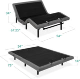Ergonomic Twin XL Size Adjustable Bed Frame, Electric Base with wireless Remote Control, Nightlight, Massager, 2 USB Ports image 2