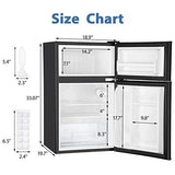 Euhomy Mini Fridge with Freezer, 3.2 Cu.ft Mini Refrigerator with Freezer for Home Use image 3