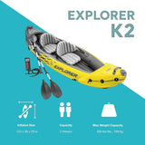 Explorer K2 Inflatable Kayak Set: Includes Luxurious 86-inch Aluminum Paddle and High-output Pump - Extremely Durable Pvc Material -... image 2
