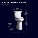 Extra Tall Highline Arc Complete Solution 2-piece 1.28 Gpf Single Flush Elongated Toilet in White (seat Included) 78305-0 image 4