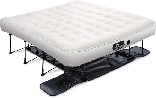 Ez-bed (king) Air Mattress with Frame & Rolling Case, Self Inflatable, Blow Up Bed Auto Shut-off, Comfortable Surface Airbed, Best for Guest,...