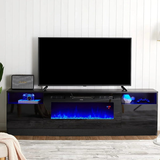 Fireplace Tv Stand with 36" Electric Fireplace, LED Light Entertainment Center for Everyday Use