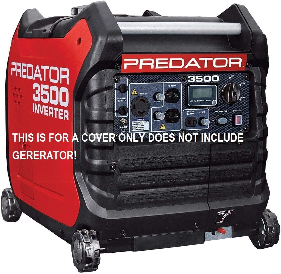 Fits Predator Inverter 3500 Watt Generator Cover (black) Cover Only for Home Projects