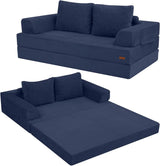 Foldable Sofa Bed (large Size), Foldable Floor Sofa, Denim Foldable Sofa Bed As A Sleeping Mattress, with Pillows, Boneless Sofa, Comfortable... image 3