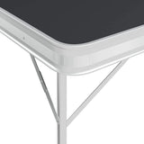 Folding Camping Table with 2 Benches Aluminium Grey,item Colourgrey and Silver for Home Organization image 2