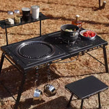 Folding Grill Table Metal Portable, Good Load-bearing Capacity Items Can Be Hung on The Edge, Portable Camping Table, for Outdoor Picnic,... image 4