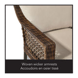 FOR LIVING Bracebridge All-Weather Wicker Outdoor Patio Sectional with Woodgrain Steel Table Top, Brown, 3-pc image 4
