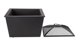 For Living Lyall Square Outdoor Wood Firepit, 20-in, Black image 2