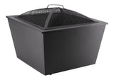 For Living Lyall Square Outdoor Wood Firepit, 20-in, Black image 3