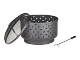 For Living Round Outdoor Wood Burning Fire Pit, Steel, Black, 24-in image 5