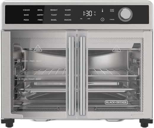 Fryer Toaster Oven Combo, 12 in 1 Countertop Convection Oven Cooks Food Fast, Fits A Whole Pizza or 6 Toast Slices, French Doors with...