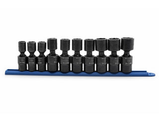 GearWrench 6 Point Standard Drive X-Core Pinless Universal Impact Socket Set, Metric, 1/2-in, 10-pc