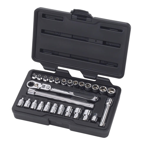 GearWrench Pass-Thru 1/4-in Drive Socket Set 27-pc, SAE/Metric