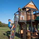 Gorge Creek Pure Pine Swing Set, Playhouse with Barbecue Grill, Plastic Utensils, Picnic Area, Steering Wheel, Double-padded Swing, Rock... image 2