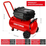 Hard Air Compressor, 10 Gallon 1.8 Hp 175 PSI, 4.0CFM@90PSI, Oil Free and Maintenance Free, Portable with Large Wheels, image 3