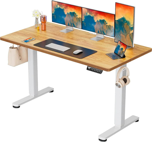 Height Adjustable Electric Standing Desk, 40 X 24 Inches Sit Stand Up Desk, Small Memory Computer Home Office Desk with Two-piece Desktop...