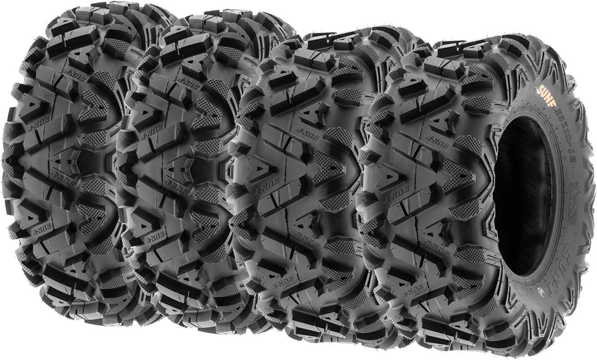 I Atv/utv All-terrain Tires 25x8-12 Front & 25x10-12 Rear Set of 4 A033 6-PR Tubeless for Garage and Travel