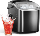 Ice Maker Countertop, Efficient Easy Carry Ice Machine, Self-cleaning Ice Maker with Ice Scoop & Basket, 9pcs/ 8mins 26.6Lbs Per Day for...