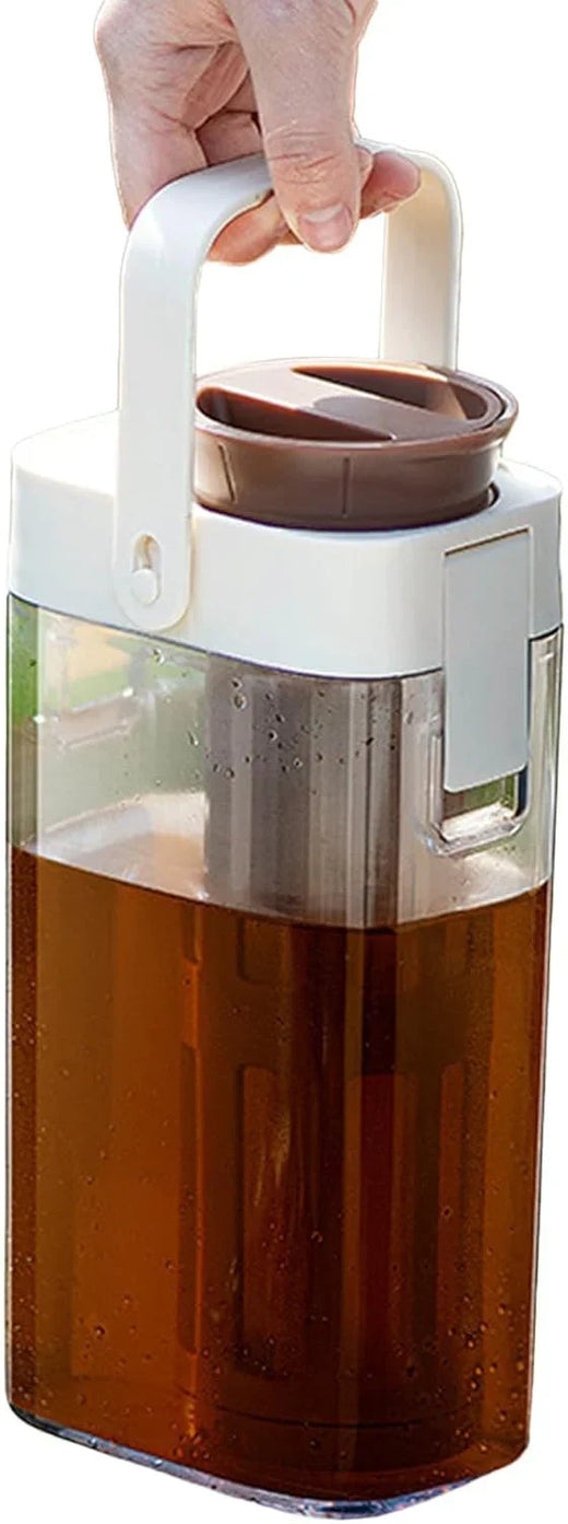 Iced Tea Pitcher, Tea Beverage Container, Leak Proof Dispenser with Transparent and Large Capacity Design for Outdoor Picnics, Parties, or...