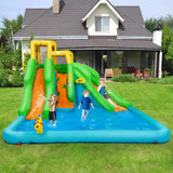Inflatable Water Park Bounce House with climbing Wall Two Slides and Splash Pool for Outdoor Spaces image 2