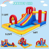 Inflatable Water Slide, 10 in 1 Water Park Bounce House with Blower, Splash Pool, 2 Slides, Water Cannon, Climbing Wall, Blow Up Water Slides... image 2