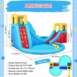 Inflatable Water Slide, 6 in 1 Outdoor Inflatable Water Park with Climbing, Basketball Rim, Splash Pool, Water Cannon, Blow Up Water Slides... image 3