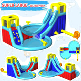 Inflatable Water Slide, 6 in 1 Outdoor Inflatable Water Park with Climbing, Basketball Rim, Splash Pool, Water Cannon, Blow Up Water Slides... image 4